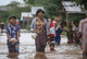 Flood water in Hlegu at the Yangon region of Myanmar.