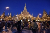 Devotees thronged to Shwedagon Pagoda on March 4, Full Moon Day of Tabaung. Buddhists did good deeds and paid homage to the pagoda. (Photo: Sai Zaw/The Irrawaddy)