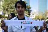 White armband campaign begins in Rangoon on March. 13 (Photo: Sai Zaw/The Irrawaddy)