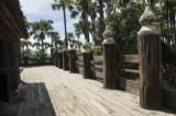 Old teak pillars at Bagara wooden monastery. (Photo - tezahlaing/The Irrawaddy)