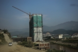 An ongoing high-rise construction site in Panghsang. (Photo: JPaing / The Irrawaddy)