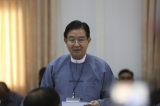 Aung Min is the incumbent Minister of the President's Office of Myanmar,  chairperson of Myanmar Peace Centre and a former Minister for Rail Transportation of Myanmar.  He is also a retired Major General in the Myanmar Army (Photo - JPaing)