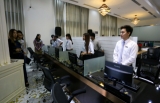 The opening of AYA Trust Security, the third company awarded security license at Yangon Stock Exchange, was held on Jan. 30. Zaw Zaw, chairman of AYA Trust Security and businessmen attended the opening. (Photo: Pyay Kyaw/The Irrawaddy)