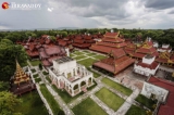 The aerial view of Mandalay palace compound on June 7, 2016. ( Photo: Zaw Zaw / The Irrawaddy)