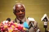 Arakan Advisory Commission Chairman Kofi Annan speaks to the media during a press conference in Rangoon at the end of his recent Burma trip on Sep 8, 2016.(Photo: JPaing / The Irrawaddy)