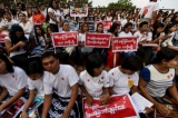 A campaign against child sex abuse cases, demanding harsher penalties for the offenders and protection of children. Yangon, 27 November, 2016.