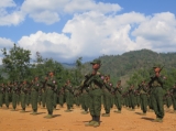 Arakan Army(AA) soilders were seen at their headquarter from Kachin State on April, 2019.  Photo - Nang Lwin Hnin Pwint/ Irrawaddy