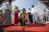 Government delegates from Myanmar and Japan attend to the hospital ground-breaking ceremony,which will be built by the fund of JICA, at the corner of Pyay and Min Ye Kyaw Swa road on April 28, 2019.  Photo - Htet Wai/ Irrawaddy