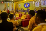 (Photo: Aung Kyaw Htet / The Irrawaddy) Democratic Party of National Politics was introduced by Former Military Generals in Orchid hotel, Yangon. And then, they briefs ရ႒ပါလ Association’s status in that ceremony.