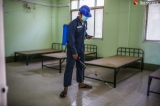 Myanmar began transforming a boxing stadium in Yangon into a makeshift medical facility to observe patients in case of the coronavirus outbreak on March 21, 2020.  The country still has no confirmed COVID-19 cases.  Photo - Htet Wai/ Irrawaddy