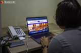 People looking at their computers at work are seen on June 2, 2020.  Photo - Htet Wai/ Irrawaddy